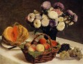Fleurs et fruits un melon Henri Fantin Latour